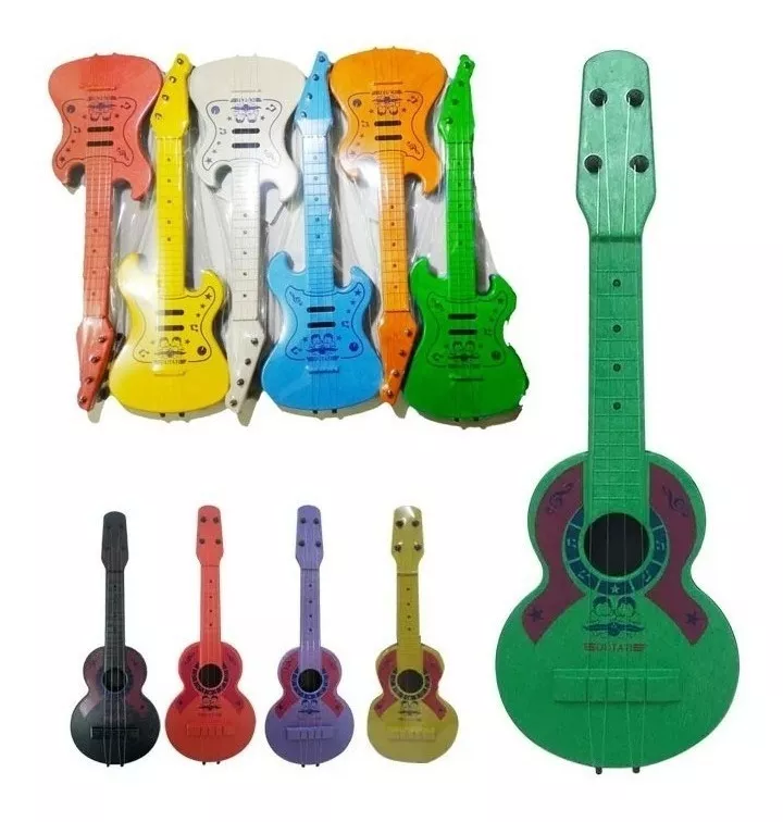 Kit 5 Violão + 5 Guitarra De Plástico Brinquedo Atacado 