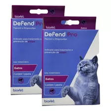 Kit Com 2 Defend Pro Para Gatos Até 10 Kg - 1 Pipeta Cada