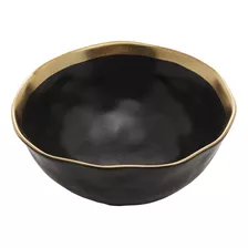 Bowl Preto E Dourado Porcelana Dubai Wolff 15x6cm