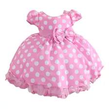 Vestido Rosa Minnie Fantasia Infantil De Festa Luxo Baby