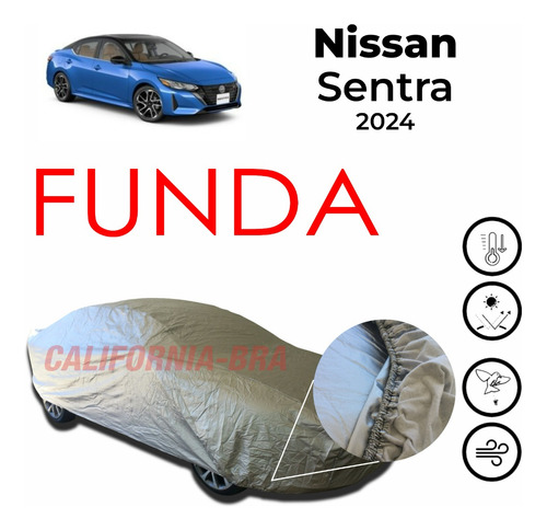 Funda Cubierta Lona Afelpada Cubre Para Nissan Sentra 2024 Foto 2