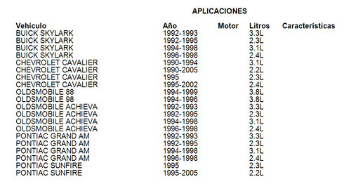 Palanca Volante Posici Buick Skylark 1992-1993 3.3l Gm Parts Foto 5