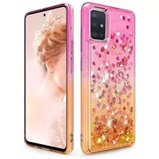 Estuche Celular Samsung Galaxy A51 Tpu Brillantina Rosa