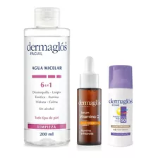 Kit Facial Dermaglós Serum Vit. C Protector Solar Tono Medio