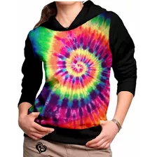 Moletom Tie Dye Feminina Blusa Roupas Abrigo Tai Dai Est 3