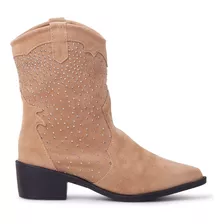 Bota Feminina Western Country Texana Com Hotfix Moderna 