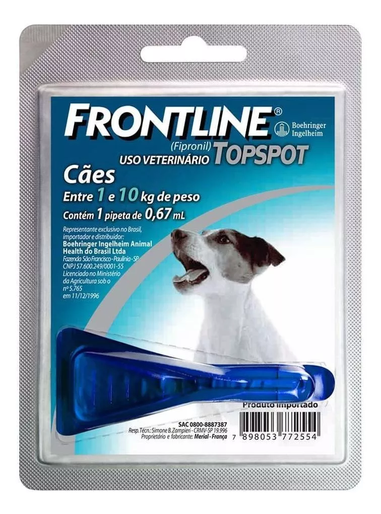 Antipulgas Frontline Top Spot Cães Até 10kg