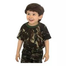 Camiseta Infantil Malwee Camuflada/exército/militar Algodão