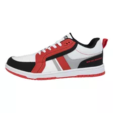 Urbano Tenis Caballero Akita 9097 Blanco Rojo Negro