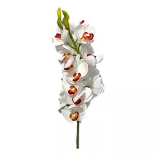 Orquídea 3d - Branca Toque Real 60cm 20 Pétalas