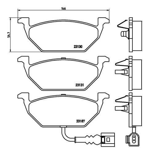 Balatas Delantera/ Vw Golf Gls L4 2.0 2000-2001 Semimetlica Foto 2