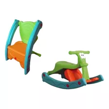 Gangorra Cadeira E Escorregador Infantil Brinquedo 2 Em 1 Cor Laranja, Amarelo E Verde
