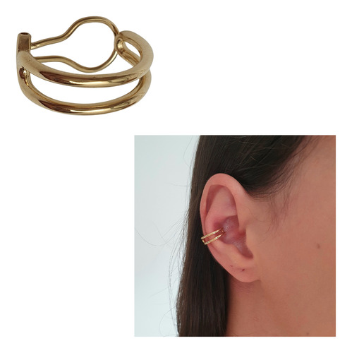 Piercing Vivara Trends De Ouro 18k 750 Conch Pressão Amarelo
