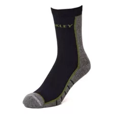 Meia Oakley Color Crew Sock Cano Alto Preto/verde