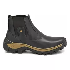 Bota Coturno Botina Cat 100% Couro Palmilha Gel Conf+relogio