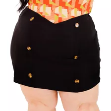 Short Saia Plus Size Bengaline Com Elastano Tecido Macio