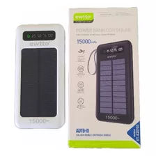 Cargador Portátil Solar Power Bank Ewtto - 15000 Mah Color Blanco