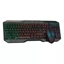 Kit Gamer Yeyian Phoenix Yc1001 Teclado Mouse Usb Led Alamb Color Del Teclado Negro