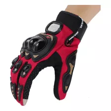 Guantes Para Moto Protección En Nudillos Palma Rojo Talla Xl