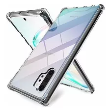 Funda Para Galaxy Note 10 Plus Slim Clear Marco Negro