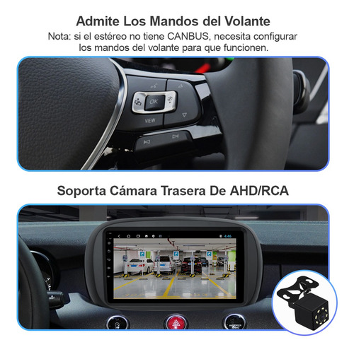 Estreo Carplay Cmara Para Fiat 500x 2016-2022 Gps Wifi Bt Foto 5