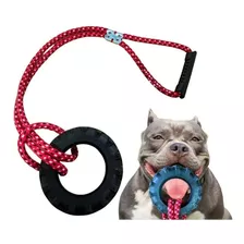 Puxador Cabo De Guerra Com Pneu Forte Para Cachorro Grande Cor Vermelho - Pneu 15 Cm