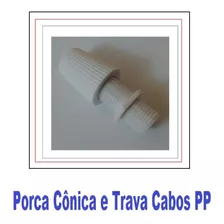 Cx 60 Porcas Cônicas Trava Cabos Branco M10