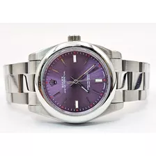 Reloj Rol Oyster Perpe Acero/morado 36 Mm Automatico