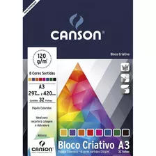 Bloco Canson Criativo 8 Cores 32 Fls A3 120g 66667161