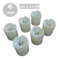 Kit 6 Velas Led - Parafina - Movimento Chama Viva Oscilante