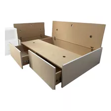 Cama Box P/colchón 80x190 (2 Cajones Y 2 Bauleras) -c