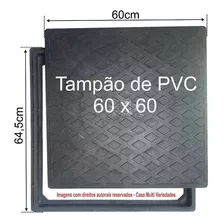 Tampa De Pvc Para Caixa De Esgoto 60x60 C/ Aro