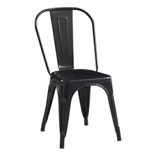 Silla Metalica Moderna Estilo Industrial Tipo Tolix Color Negro Color Del Asiento Negro