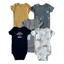 Mamelucos Bodys Ropa Bebe Carters Manga Corta Niño Pack X 5 