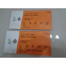 2 Ingressos Antigo Pan Rio 2007 Brasil C Rica Futebol