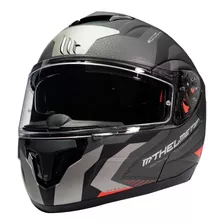 Casco De Moto Mt Helmets Atom Sv Híbrido Rojo Mate + Fogoff