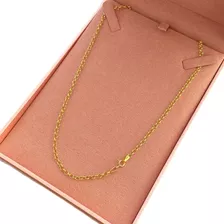 Colar Feminino Em Ouro 18k Corrente Portuguesa Cordão 45cm