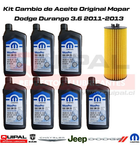 Filtro Aceite + Mopar 5w20 Dodge Durango 3.6 2011-2013 Foto 3