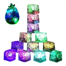 12 Cubos Hielo Luminosos Luz Led Multicolor Fiestas Bebidas