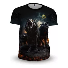 Playera Hombre Lobo Oscuro Moda Casual Full Print