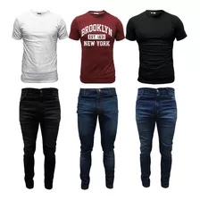 Combo Ropa Hombre Pantalones Jean Remeras Algodón