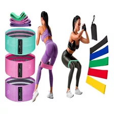 Kit 8 Elástico Exercício Mini + Hip Band Treino Academia Fit