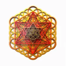 Mandala Om, Cubo De Metatron Relevo 3d Multicamadas 60cm