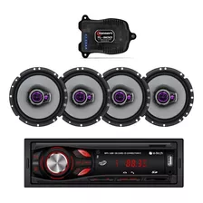 Som De Carro Pioneer 4 Falante 6 Pol + Módulo Tl500 + Rádio 