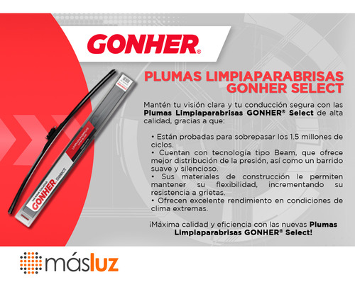 2- Plumas Limpiaparabrisas Select Banana Z8 2001/2003 Gonher Foto 5