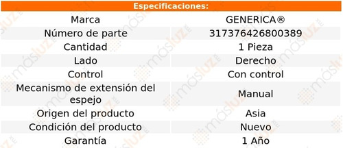 1- Espejo Derecho Man C/control Kangoo 2019/2022 Genrica Foto 2