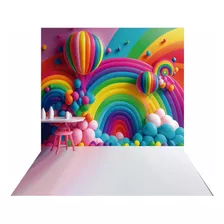 Fundo Fotográfico Criança Rainbow Tecido 2,20m X 1,50m F374