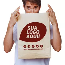 Saco Papel Kraft 15x7x22 Personalizado Tam P Delivery 500 U