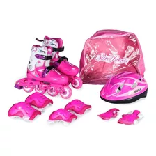 Set Patines Infantiles Con Casco, Protecciones Y Mochila Pro