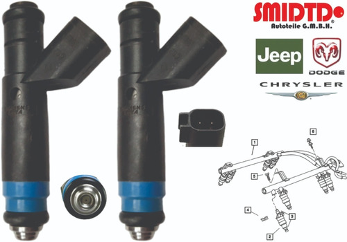 2 Inyectores Gasolina Jeep Cherokee 99-01 4 2.5 V6 4.0l Mpfi Foto 3